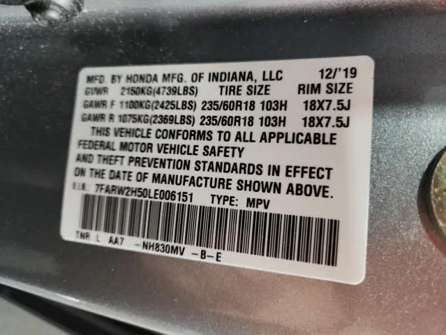 2020 HONDA CR-V EX  