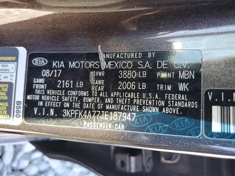 2018 KIA FORTE LX  