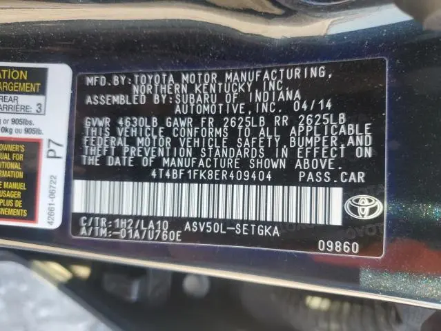 2014 TOYOTA CAMRY L  