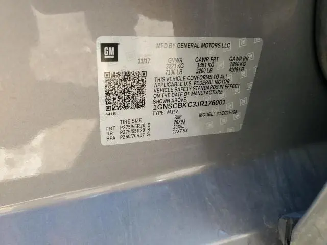 2018 CHEVROLET TAHOE C1500 LT  