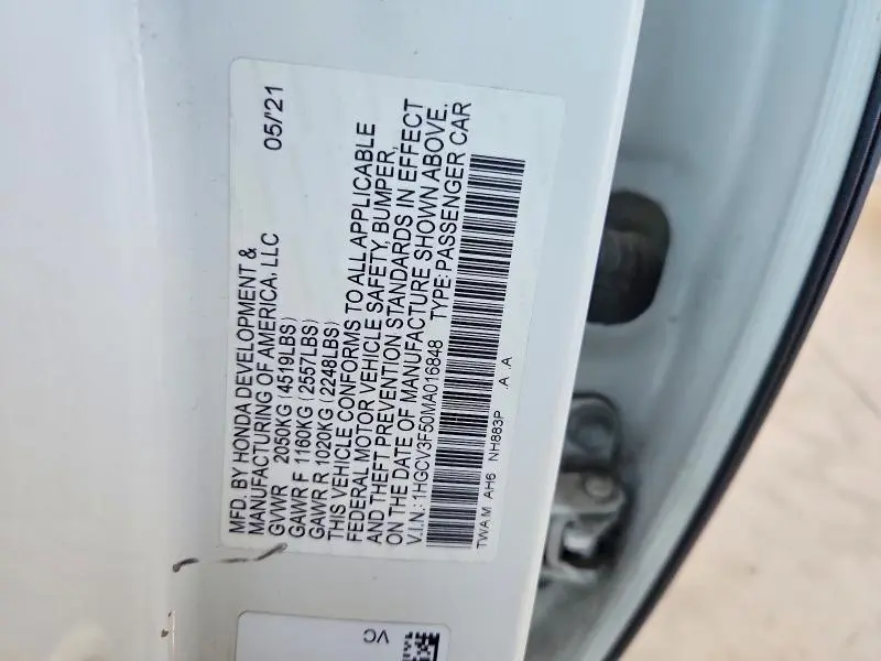 2021 HONDA ACCORD HYBRID EXL  
