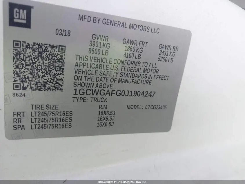 2018 CHEVROLET EXPRESS 2500 WORK VAN