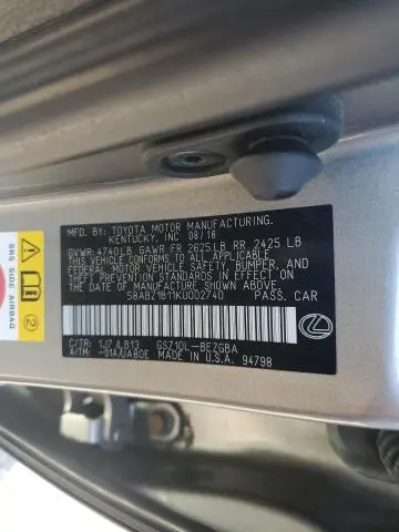 2019 LEXUS ES 350  