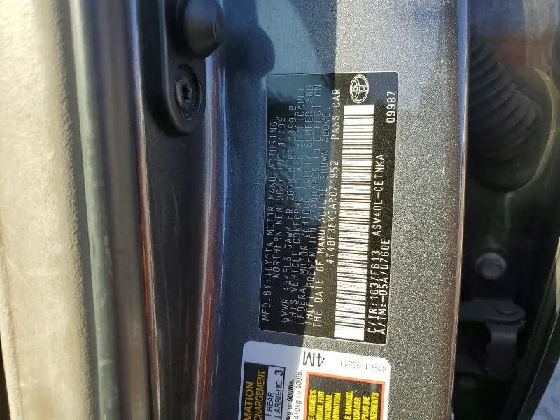 2010 TOYOTA CAMRY BASE  