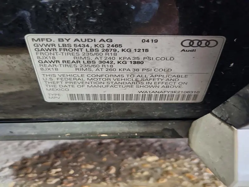 2019 AUDI Q5 PREMIUM  