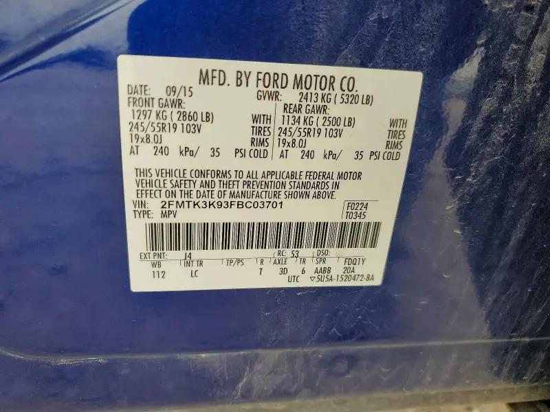 2015 FORD EDGE TITANIUM  