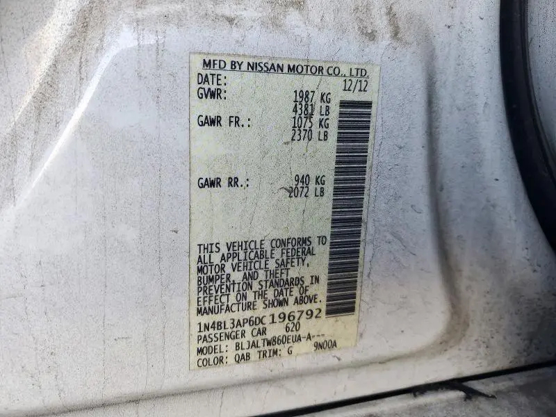 2013 NISSAN ALTIMA 3.5 S  