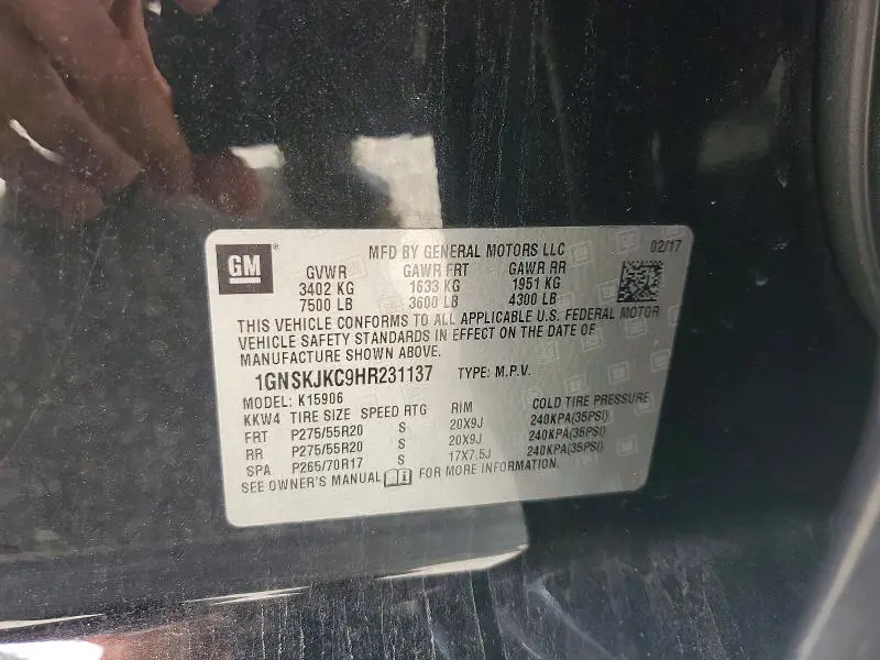2017 CHEVROLET SUBURBAN K1500 PREMIER  