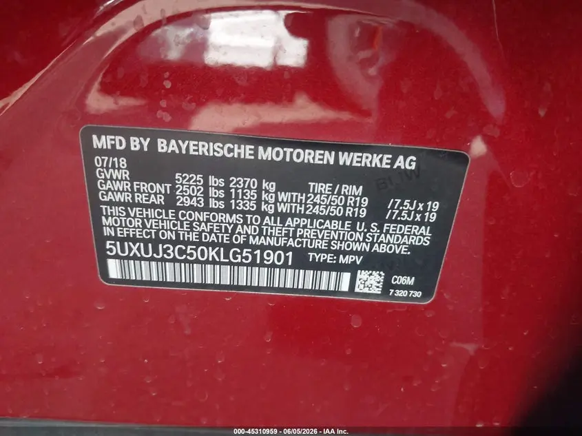 2019 BMW X4 XDRIVE30I