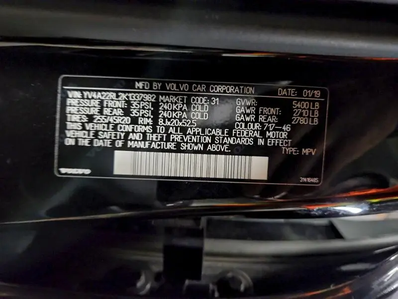 2019 VOLVO XC60 T6 INSCRIPTION  