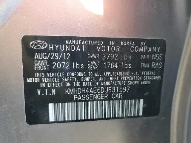 2013 HYUNDAI ELANTRA GLS  
