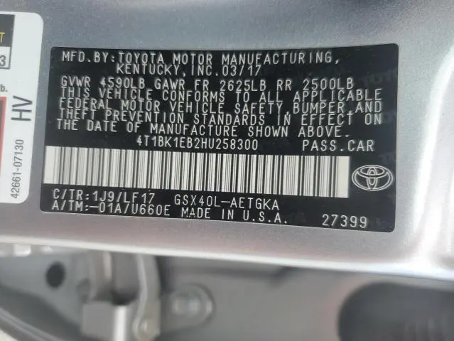 2017 TOYOTA AVALON XLE  