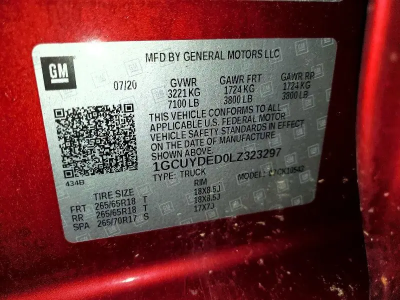 2020 CHEVROLET SILVERADO K1500 LT  