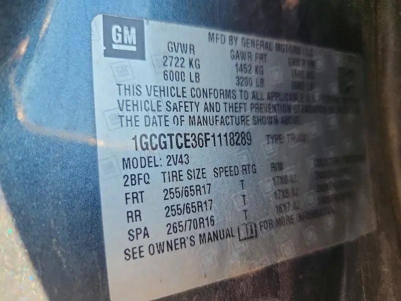 2015 CHEVROLET COLORADO Z71  