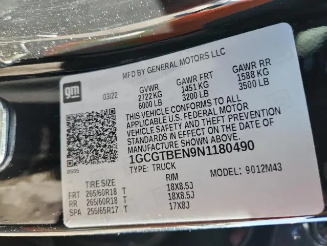 2022 CHEVROLET COLORADO   