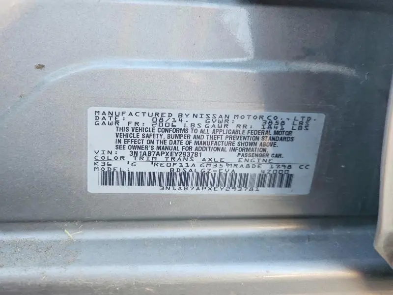 2014 NISSAN SENTRA SL  