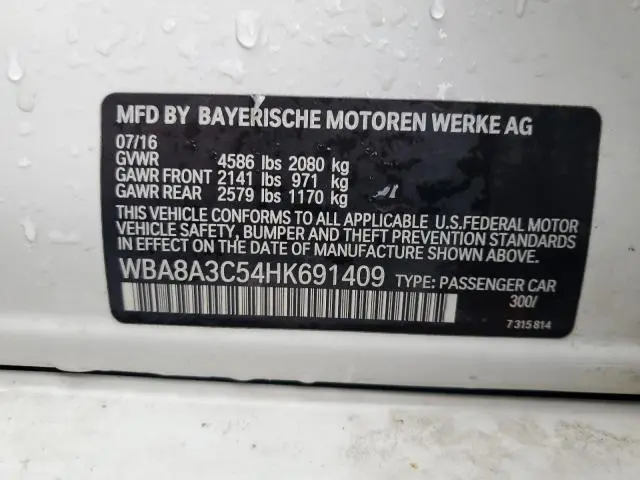 2017 BMW 320 XI  