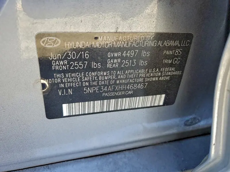 2017 HYUNDAI SONATA SPORT  