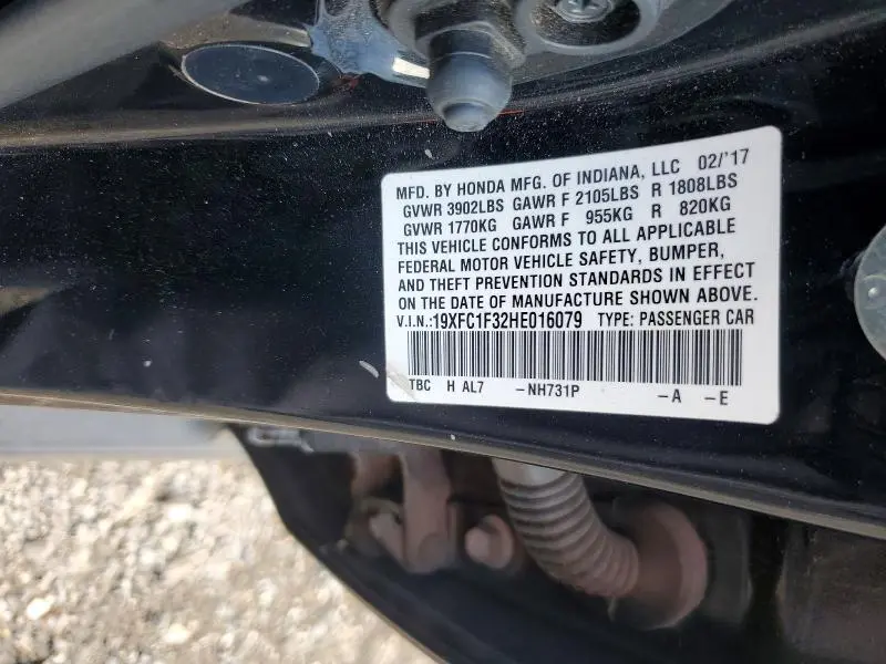 2017 HONDA CIVIC EX  