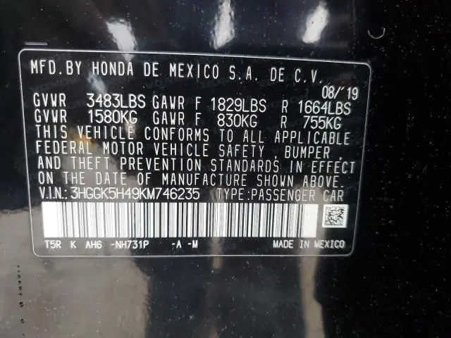 2019 HONDA FIT LX