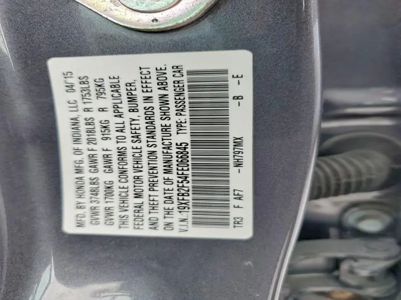 2015 HONDA CIVIC LX  