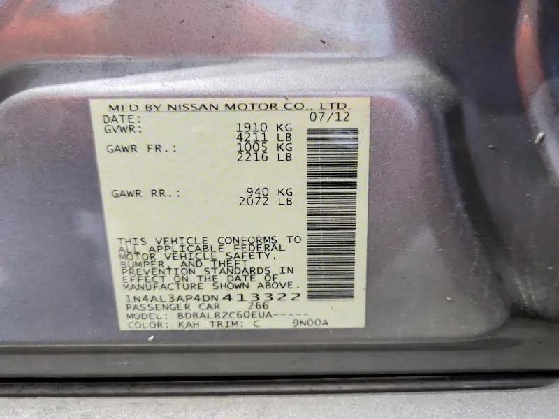 2013 NISSAN ALTIMA 2.5  