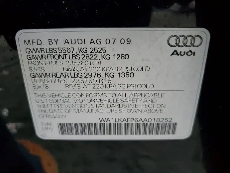 2010 AUDI Q5 PREMIUM PLUS  