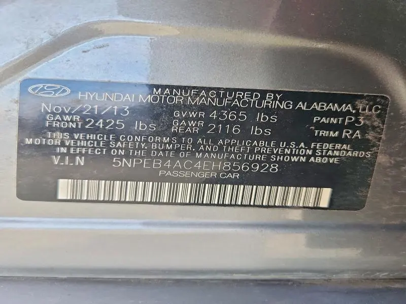 2014 HYUNDAI SONATA GLS  