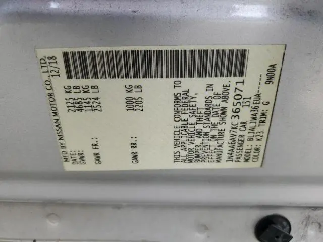 2019 NISSAN MAXIMA S