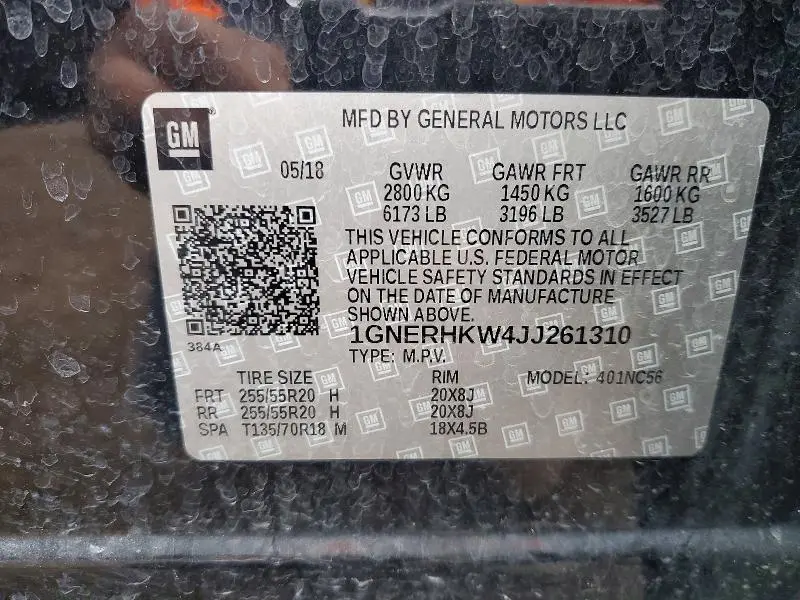 2018 CHEVROLET TRAVERSE LT  