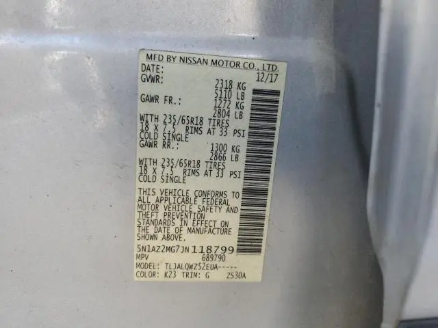 2018 NISSAN MURANO S  