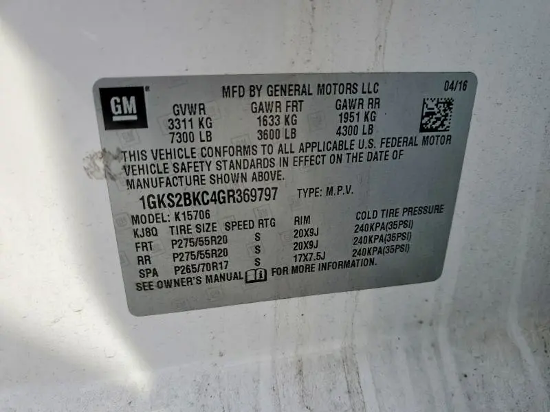 2016 GMC YUKON SLT  