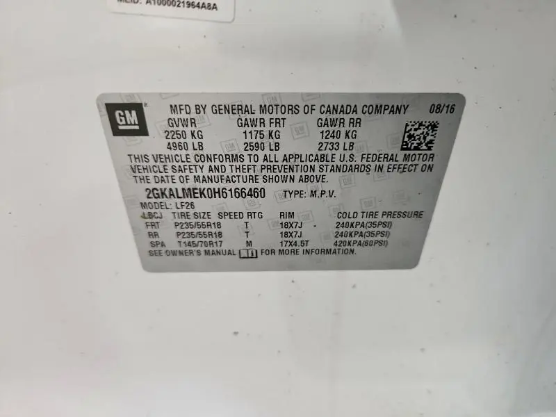 2017 GMC TERRAIN SLE  