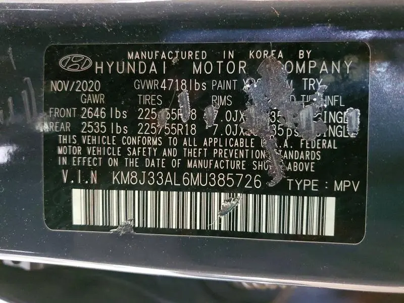 2021 HYUNDAI TUCSON SEL  