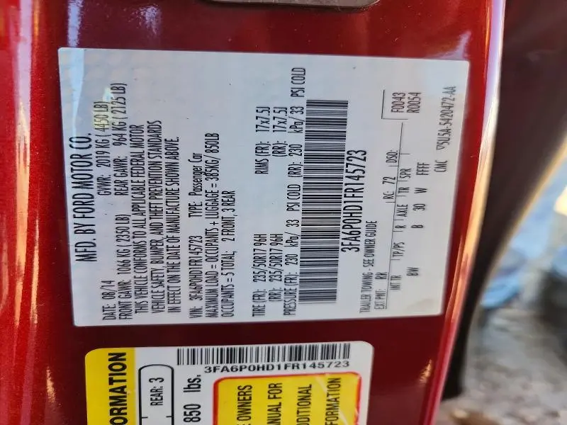2015 FORD FUSION SE  