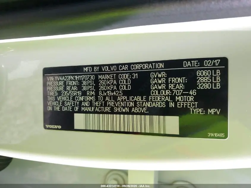 2017 VOLVO XC90 T6 MOMENTUM