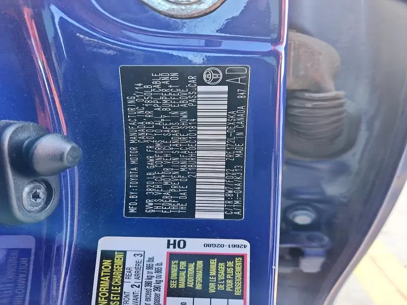 2014 TOYOTA COROLLA S PLUS  