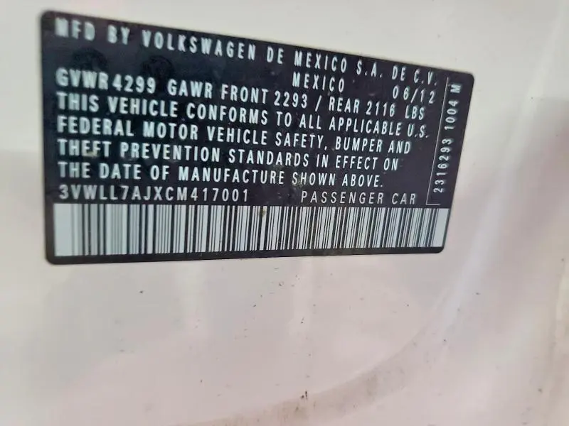 2012 VOLKSWAGEN JETTA TDI  