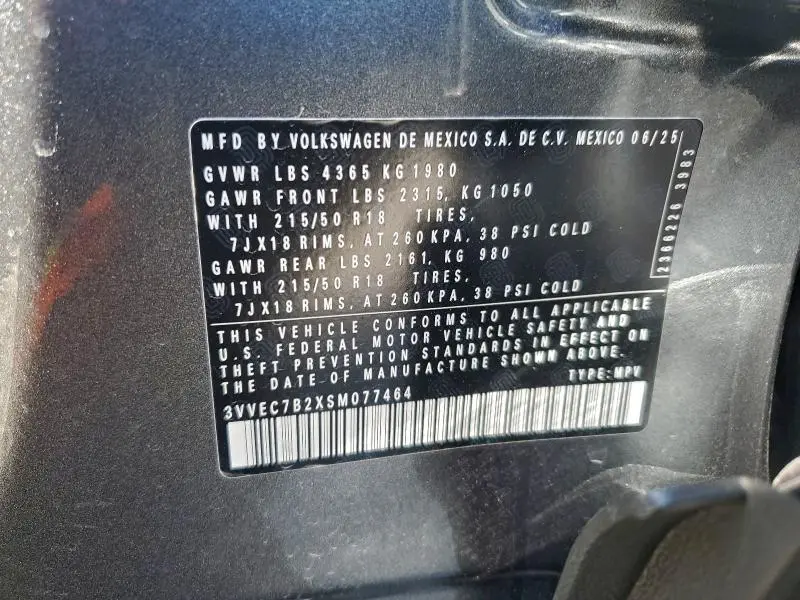 2025 VOLKSWAGEN TAOS SE  