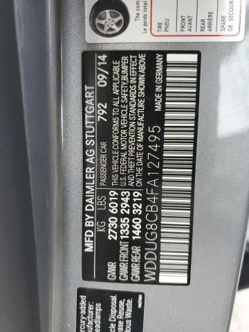 2015 MERCEDES-BENZ S 550  