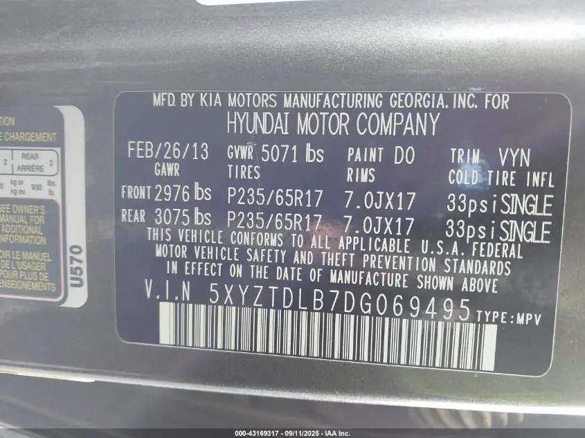 2013 HYUNDAI SANTA FE SPORT