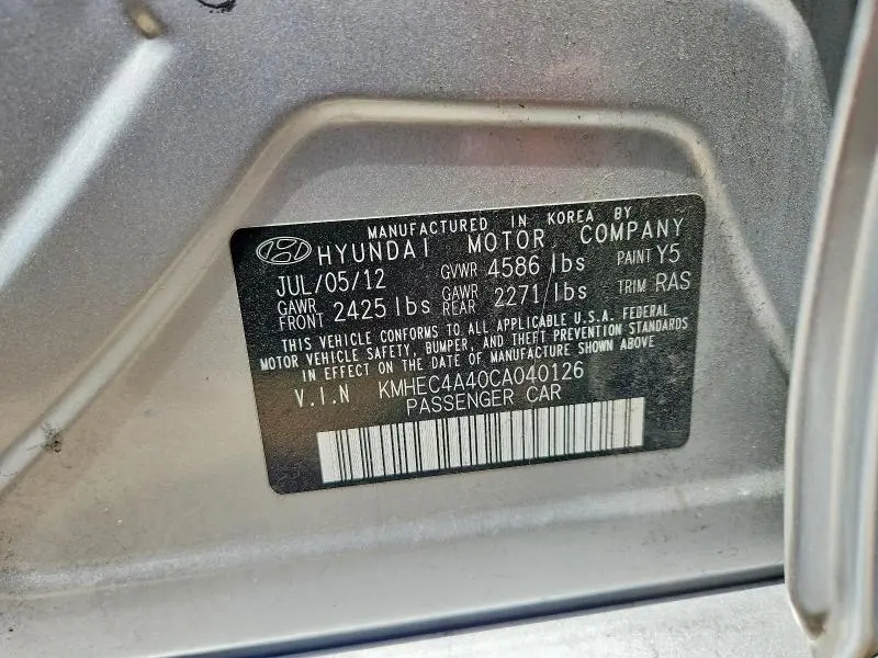 2012 HYUNDAI SONATA HYBRID  