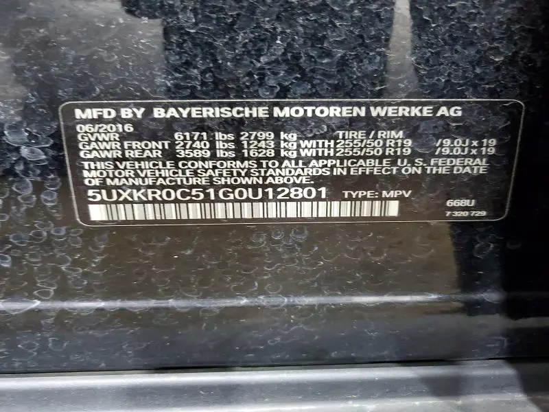 2016 BMW X5 XDRIVE35I  