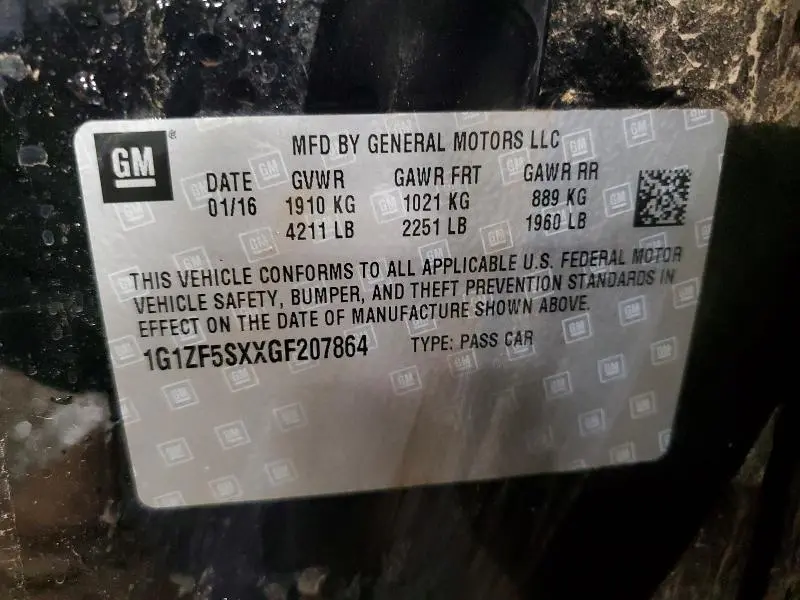 2016 CHEVROLET MALIBU LT  