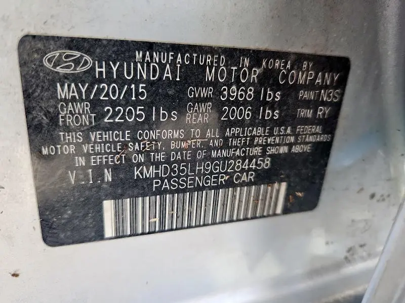 2016 HYUNDAI ELANTRA GT   