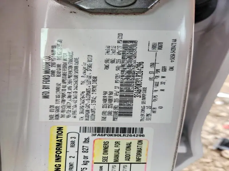 2020 FORD FUSION TITANIUM  