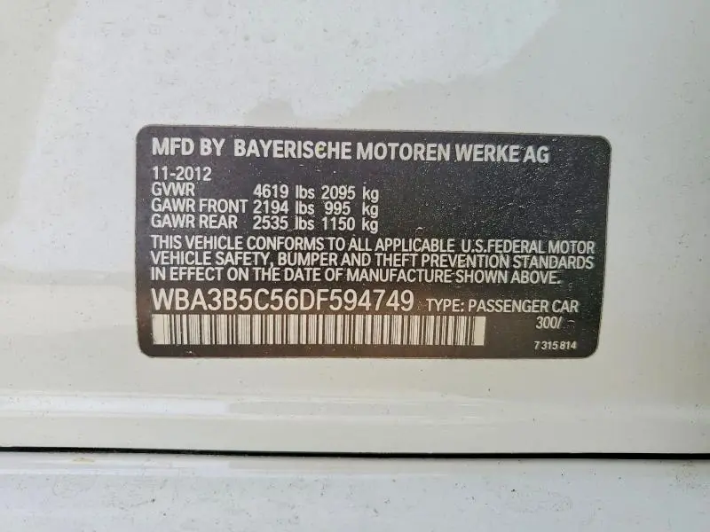 2013 BMW 328 XI SULEV  