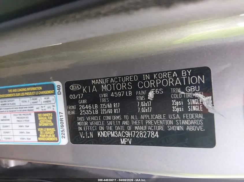 2017 KIA SPORTAGE LX