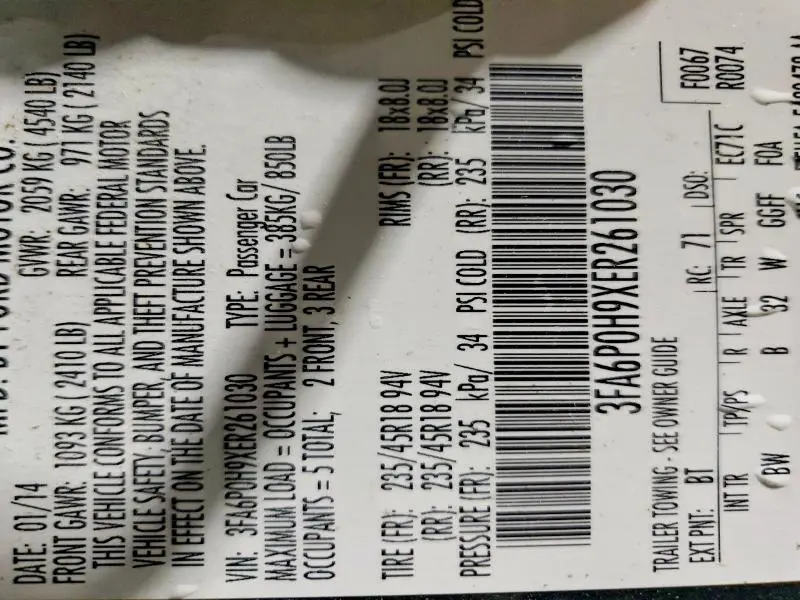 2014 FORD FUSION SE  