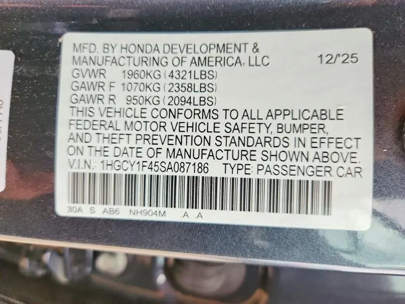 2025 HONDA ACCORD SE  